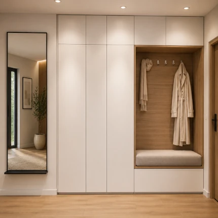 Garderobe mit Sitzbank und Spiegel kombinieren